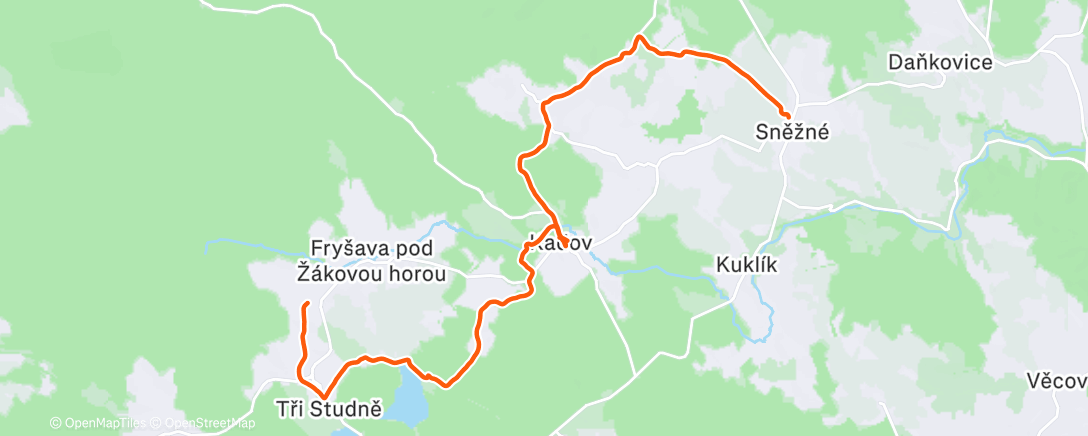 Карта физической активности (Sněžné - Fryšava)