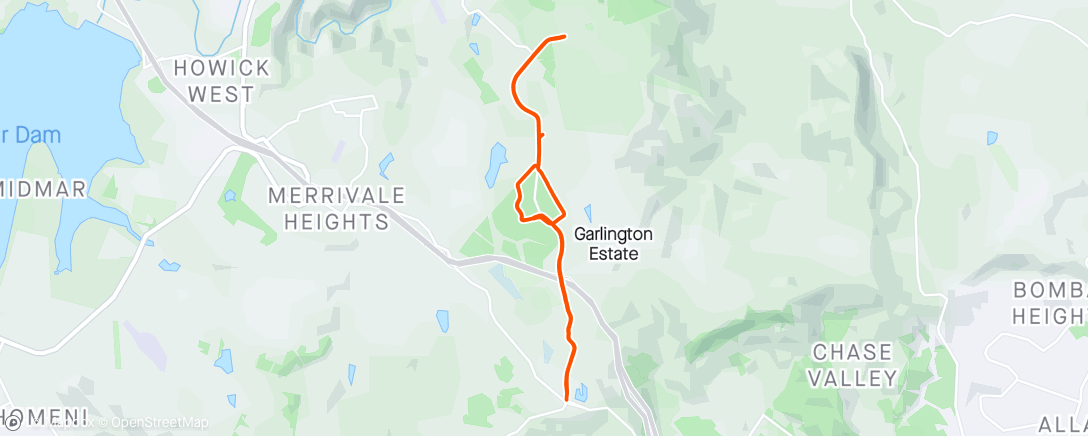 Map of the activity, flat riding