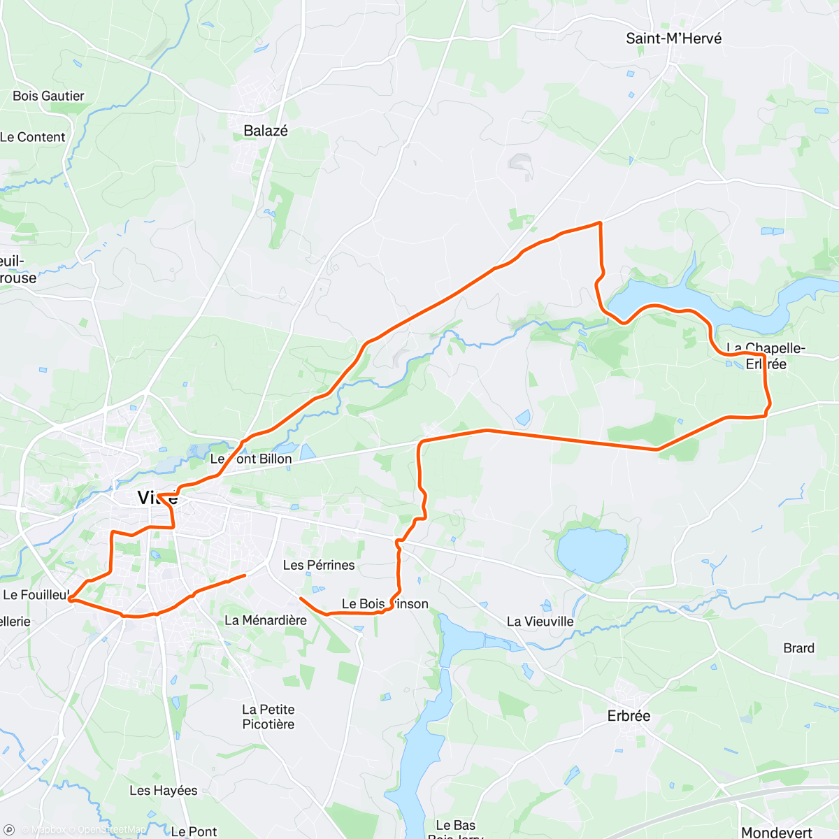 Map of the activity, Sortie vélo le midi