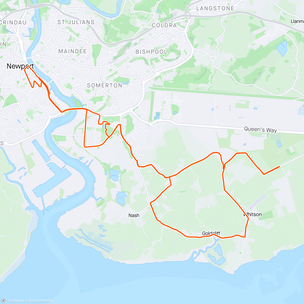 Mapa da atividade, Newport Marathon