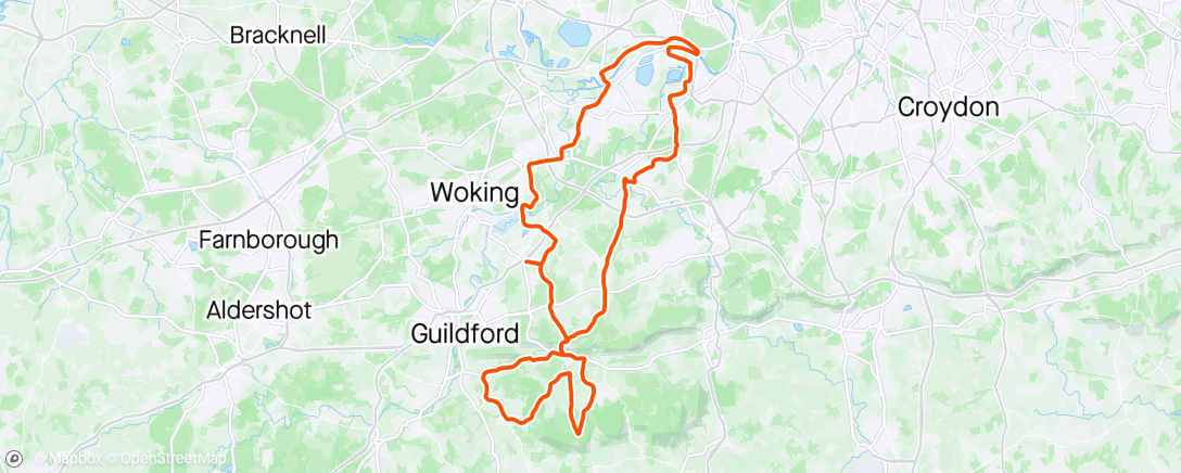 Map of the activity, Morning Ride to Surrey