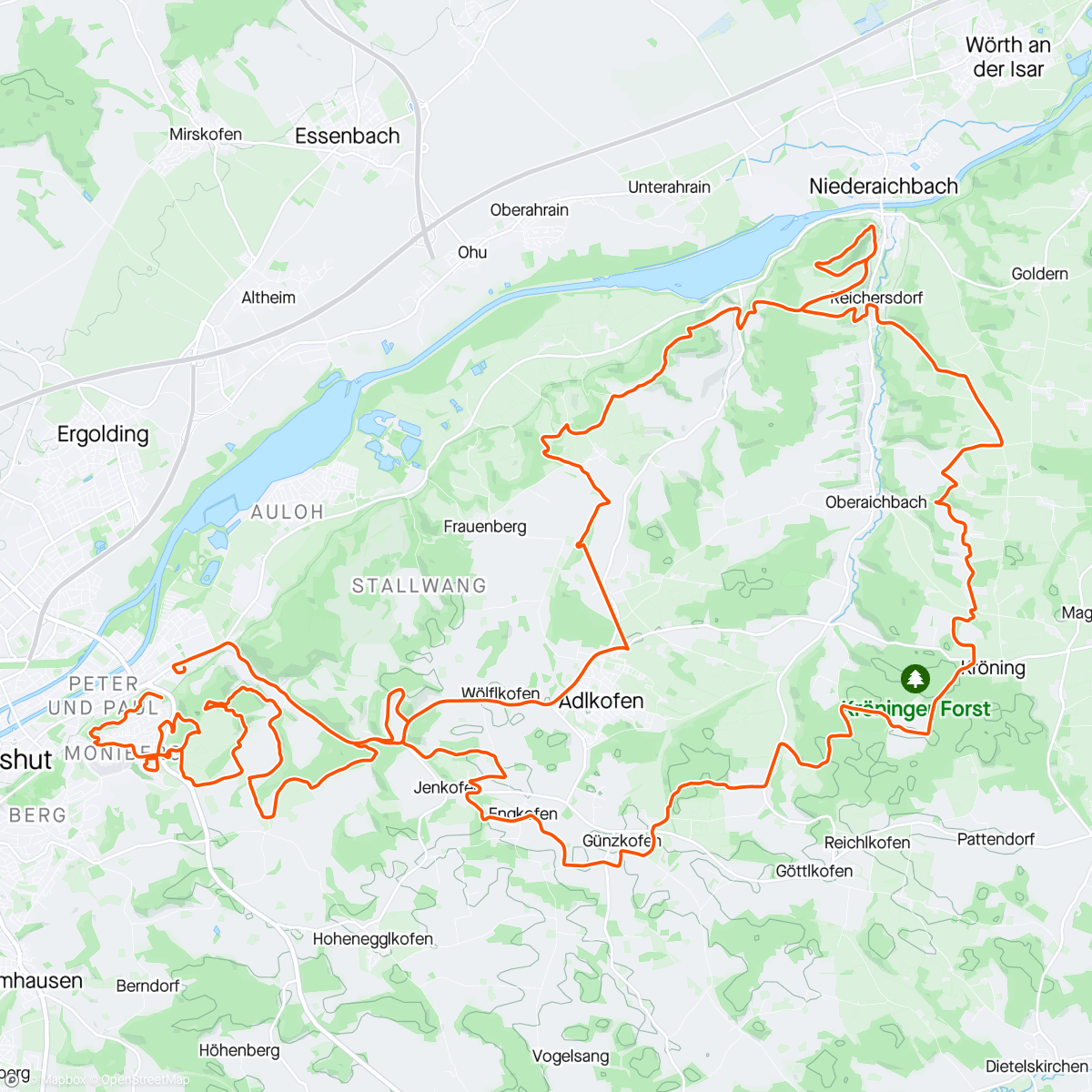 Map of the activity, Mountainbike-Fahrt am Morgen easy