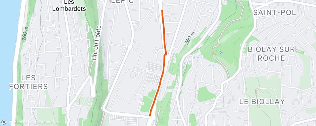 Mapa de la actividad (Afternoon Run)