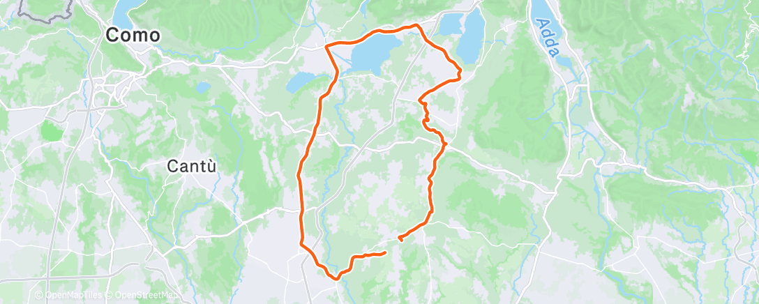 Map of the activity, Pedalata mattutina
