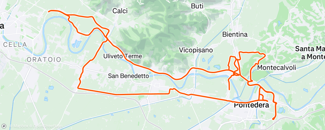 Map of the activity, Pedalata mattutina