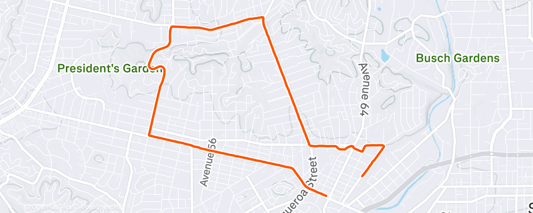 Map of the activity, Evening Walk