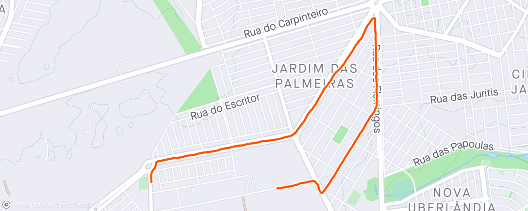 Map of the activity, Corrida leve