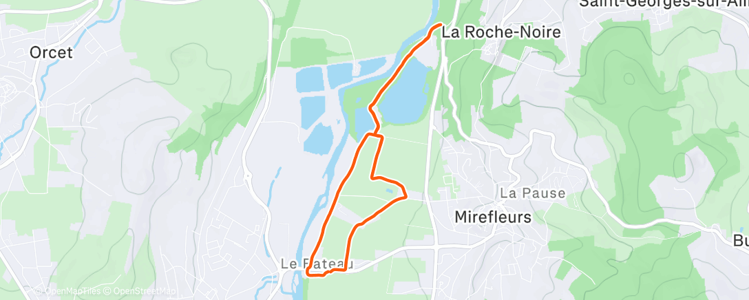 Карта физической активности (Course à pied en soirée)