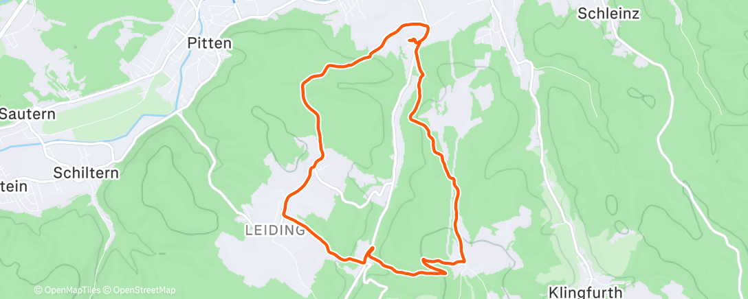 Map of the activity, Traillauf am Nachmittag