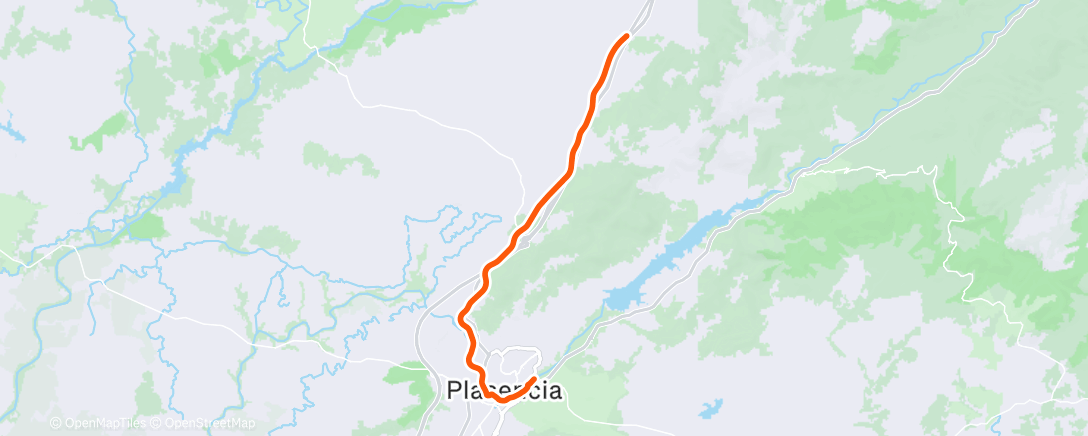 Map of the activity, Via verde de la Plata Plasencia-Villar+ -Plasencia