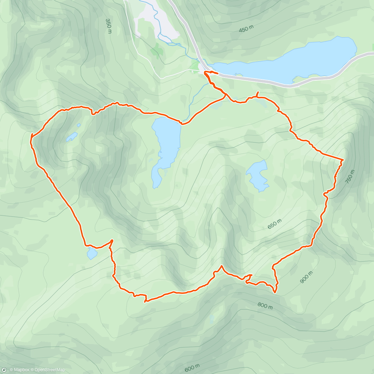 Map of the activity, Not been here for 2 years! Lost so much technical skills. Not very confident now on scree. Fell into the waterfall while trying to wash my hands haha. Relaxed run/hike... Playing with drone at summits.