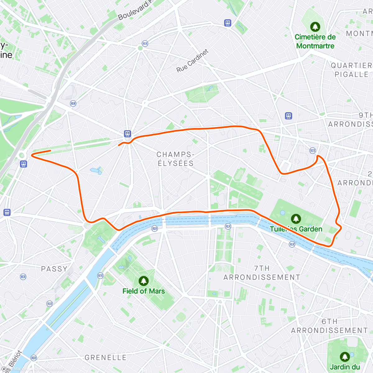 Map of the activity, 10k Paris avec bof Québec
