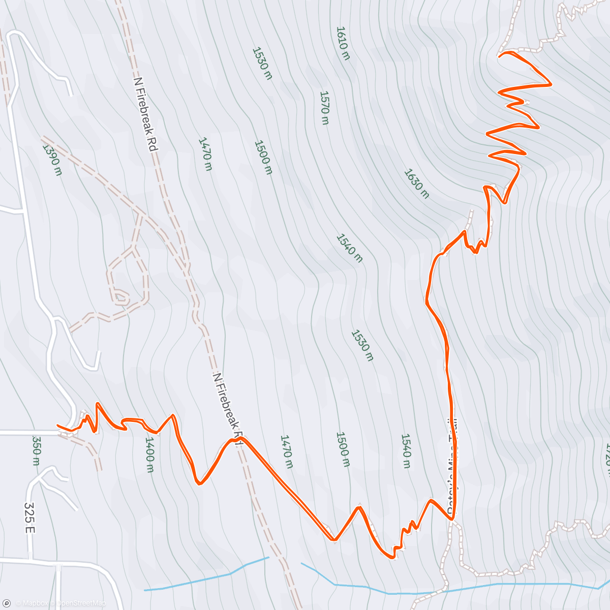 Map of the activity, Flag rock, fell on the straightaway on the way down