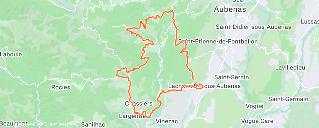 Map of the activity, Sortie vélo le matin