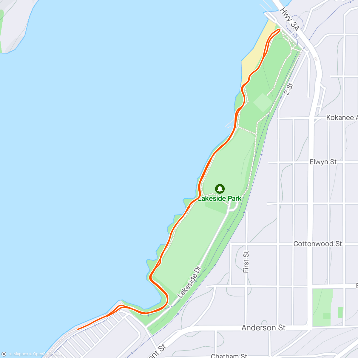 Map of the activity, Nelson Lakeside Park