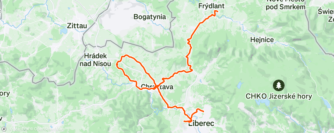 Map of the activity, Afternoon Ride