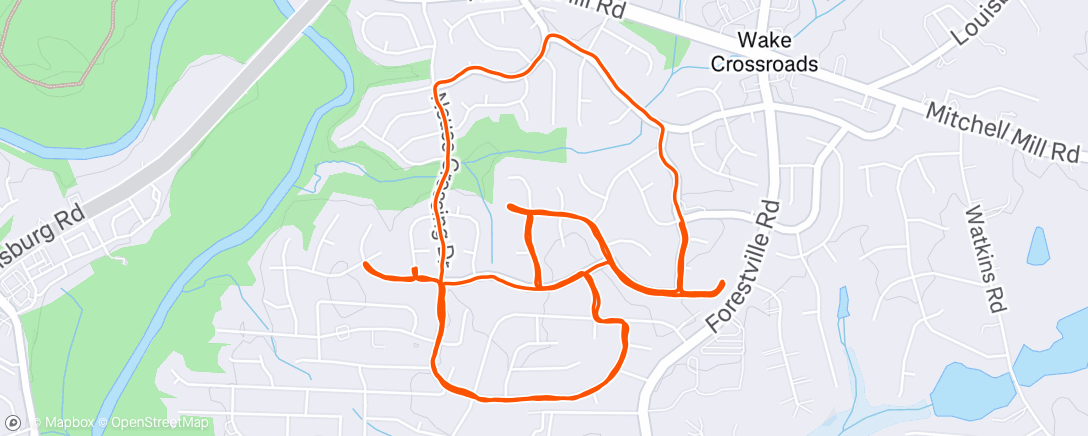 Map of the activity, Morning Run