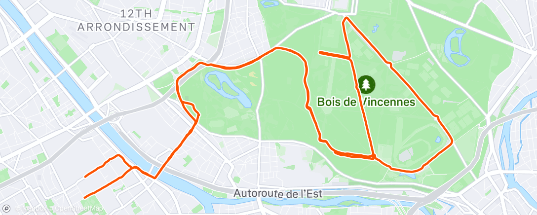Map of the activity, Lunch Run