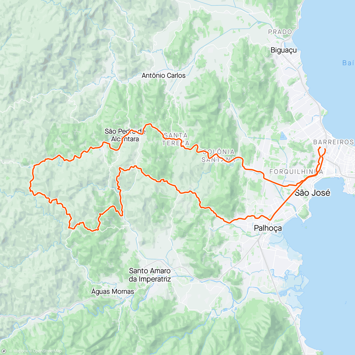 Karte der Aktivität „MTB - Pagará / Redondo / Granja / Alpenhoff / Imbiras / Morro da Piedade/ Barro branco / SPA”