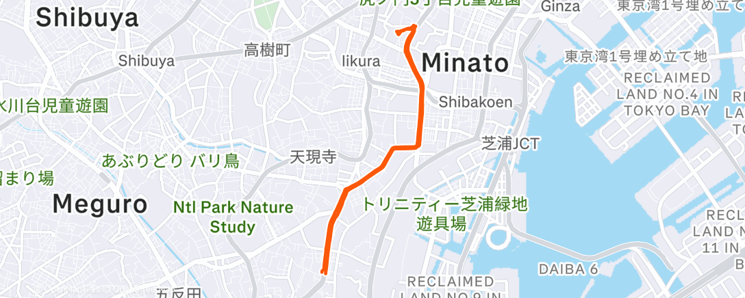 Map of the activity, Monday Afternoon Cycle