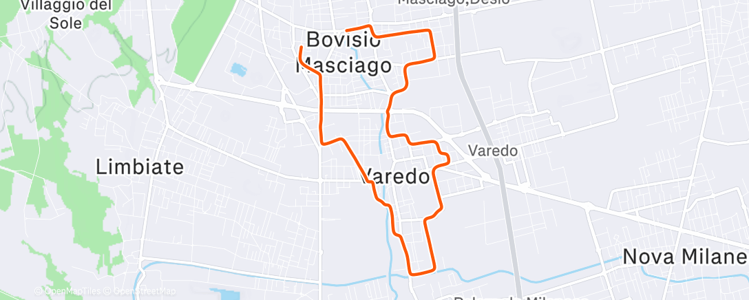 Map of the activity, Corsa mattutina