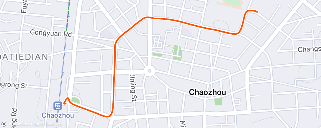 Map of the activity, 潮州的家 -> 潮州車站 騎乘