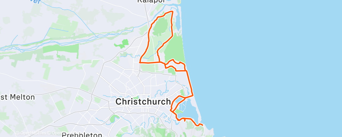 Map of the activity, Cycling