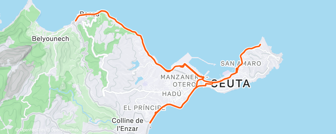 Map of the activity, Bicicleta por la mañana