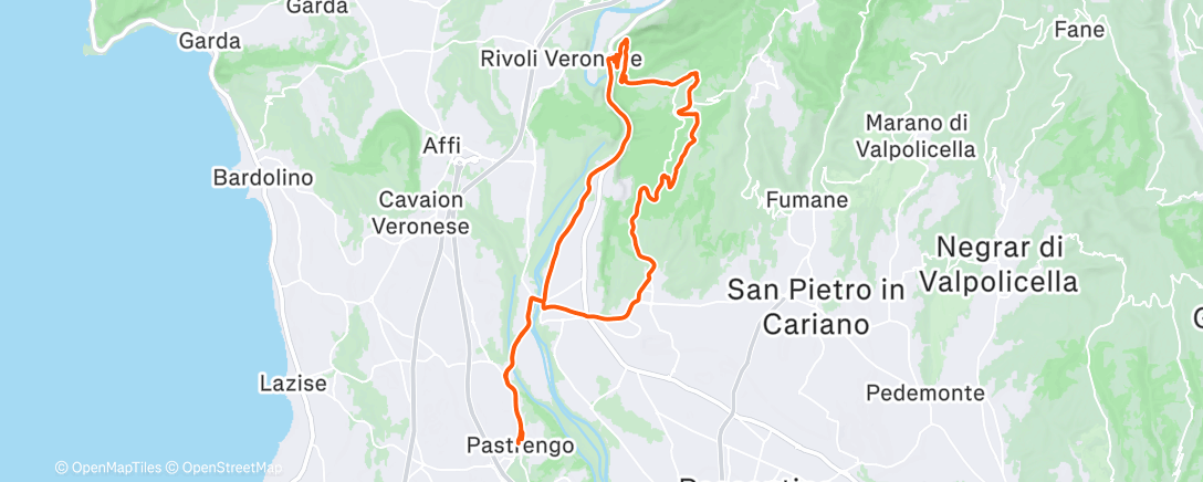 Map of the activity, Mtb Ceraino Monte