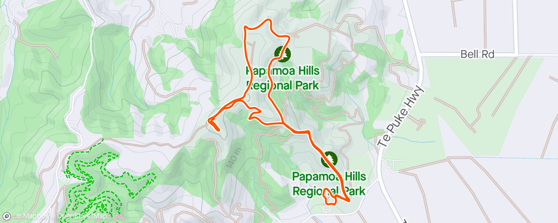 Map of the activity, New pap hill tracks