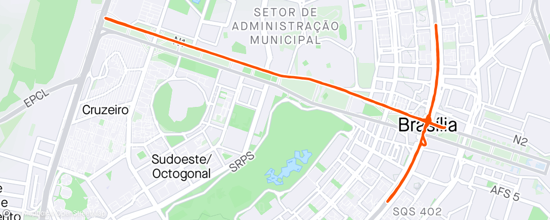 Map of the activity, Meia de Brasília.