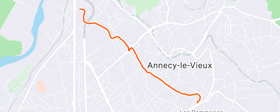 Map of the activity, Evening Run