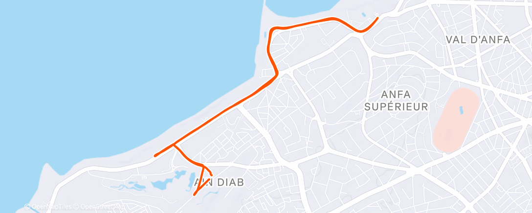 Map of the activity, Course à pied le matin
