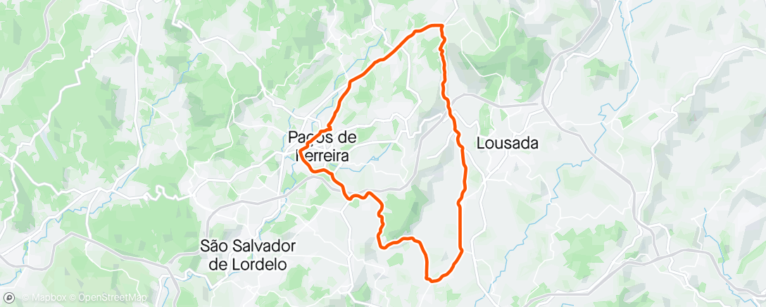 Map of the activity, Volta de bicicleta vespertina