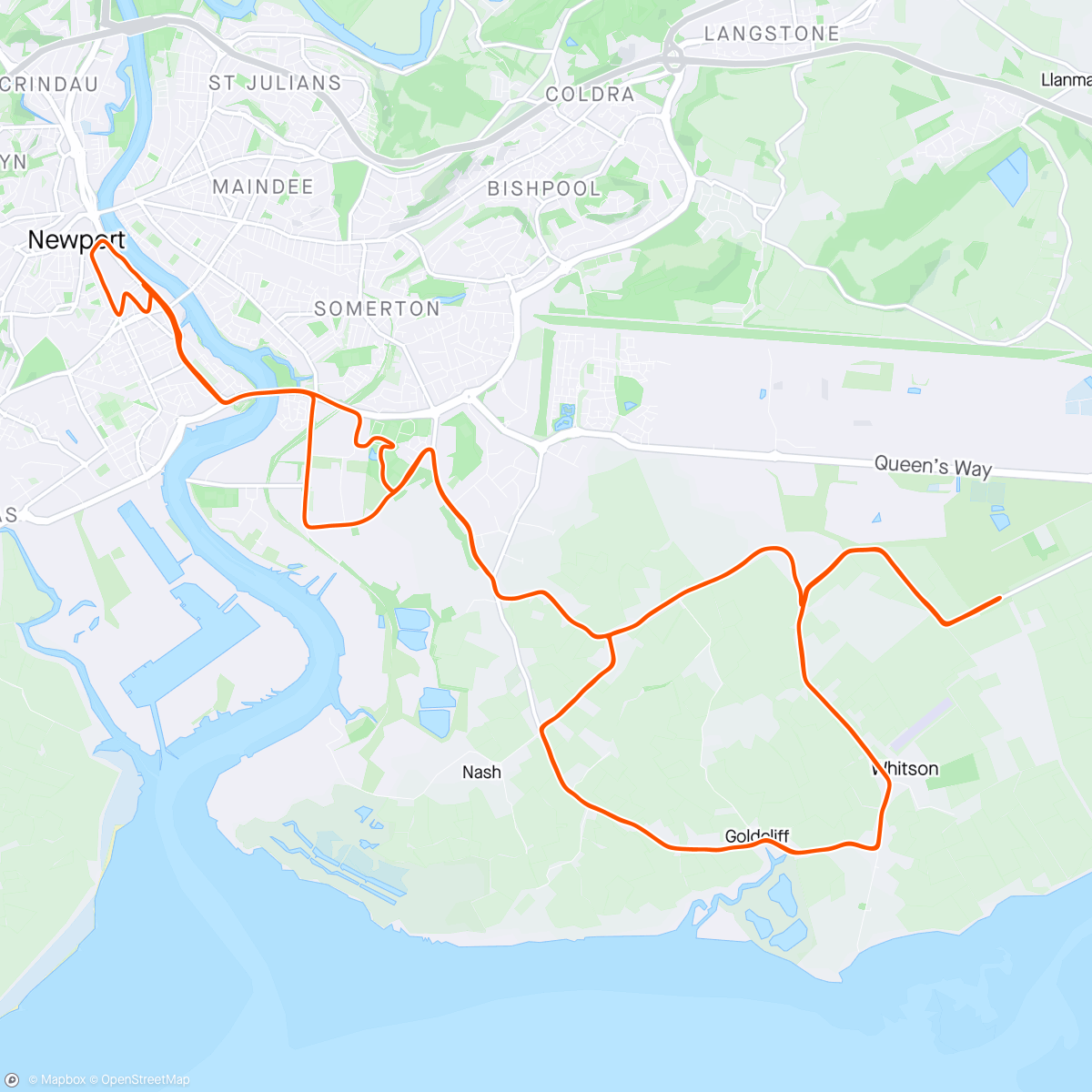 Map of the activity, Newport marathon