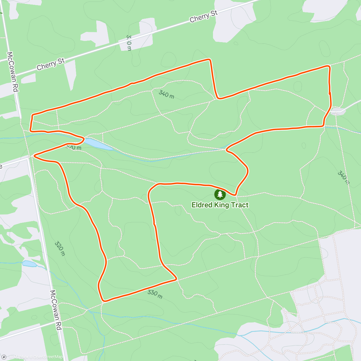 Map of the activity, Afternoon Hike