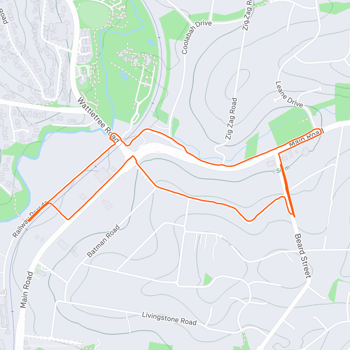 Map of the activity, 10 Beards