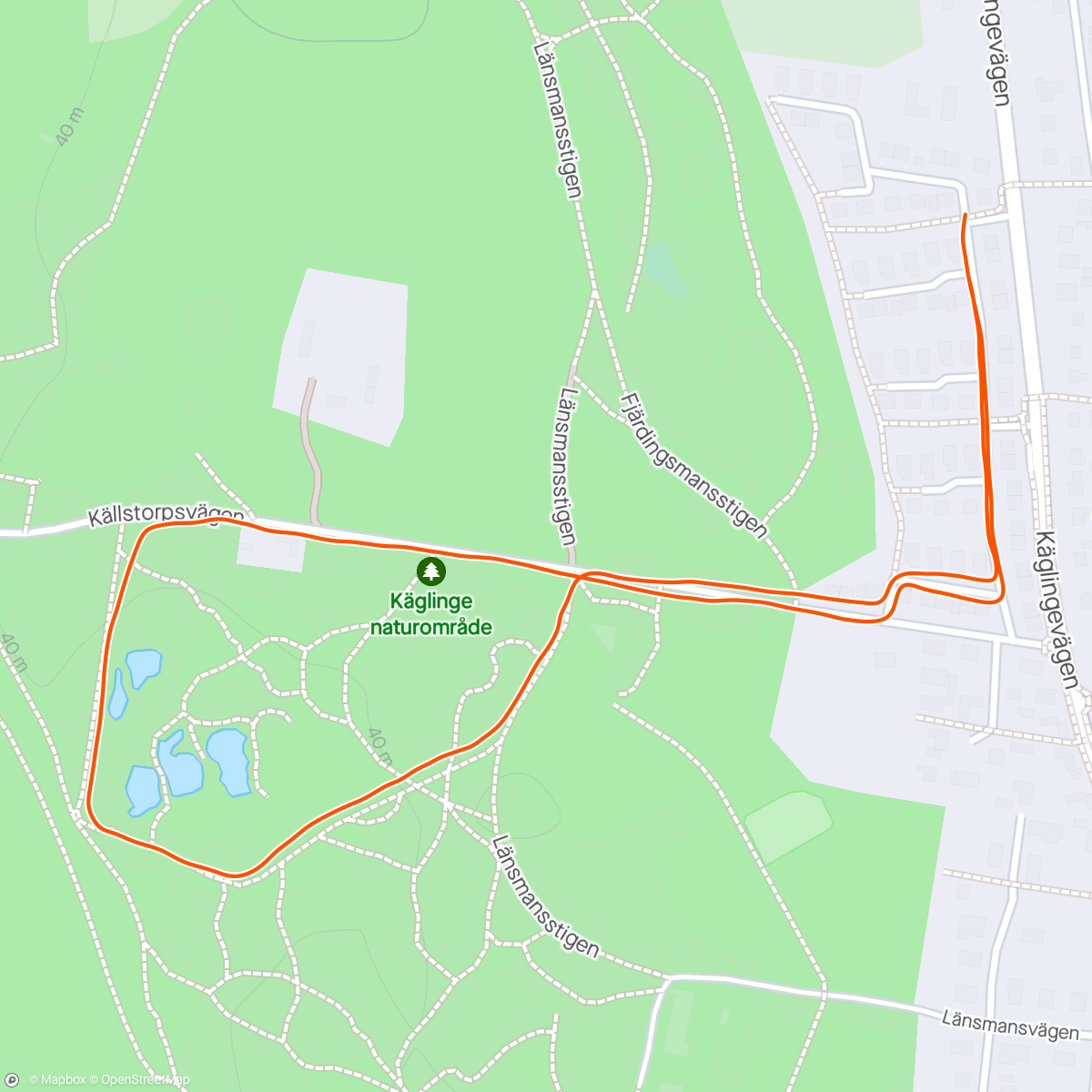 Map of the activity, 2 km morgonjogg