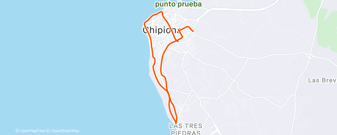 Map of the activity, Bicicleta por la tarde