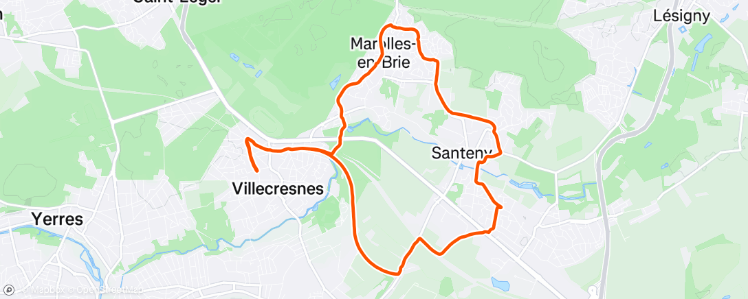 Map of the activity, Christmas Long Run 🎅