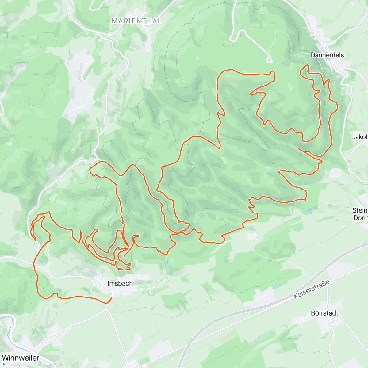 Karte der Aktivität „T49 Donnersberg-Ultra-Trail”