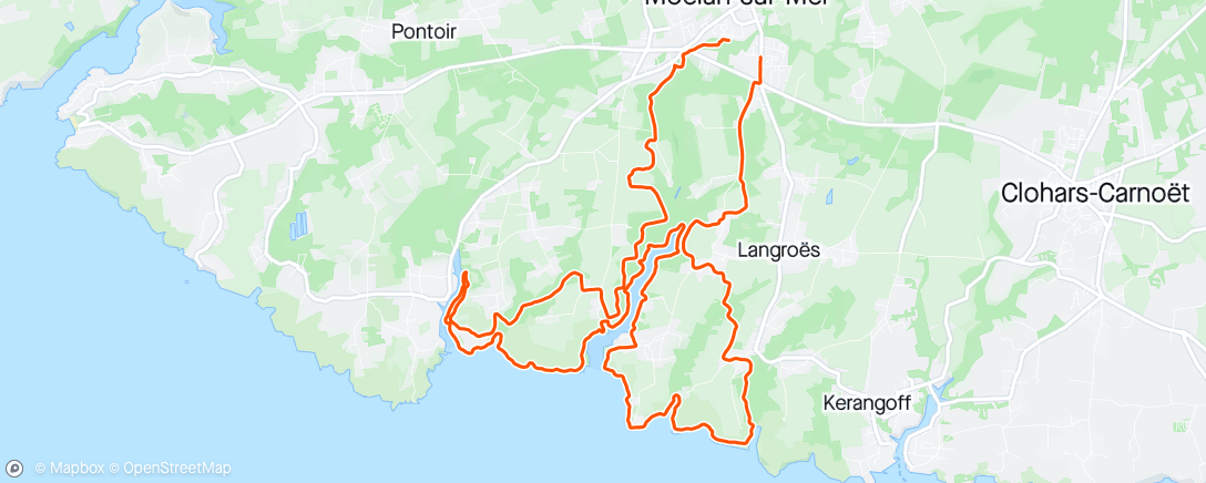 Mapa de la actividad (Trail de Moëlan-sur-Mer)