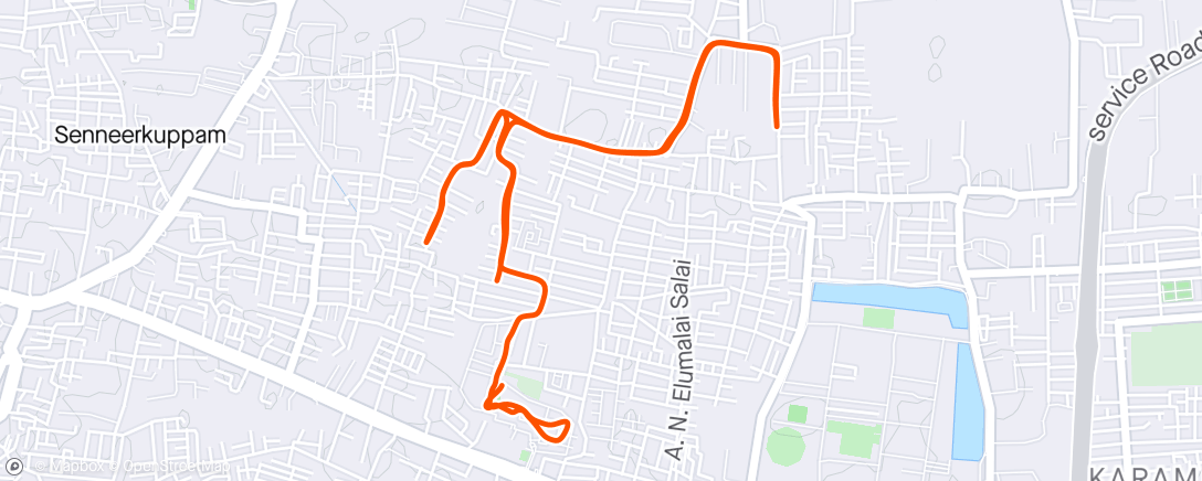 Map of the activity, Week 5/Day 4 : 40 Minutes Run