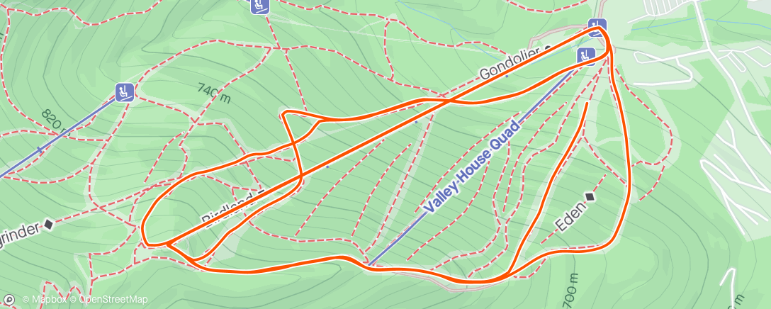 Map of the activity, Slopes - A morning skiing at Sugarbush Resort