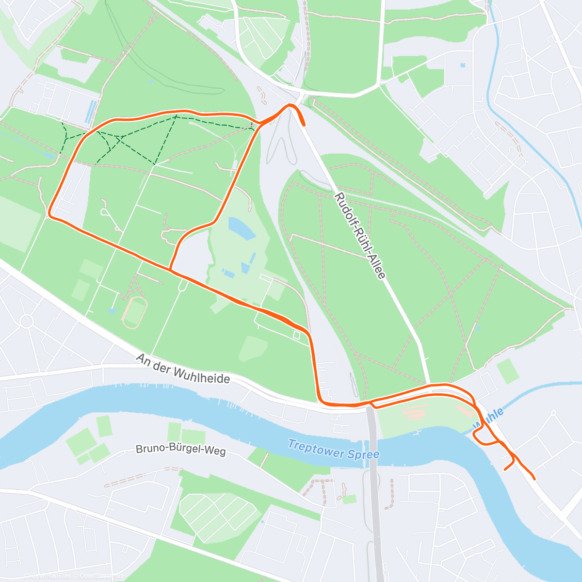 Map of the activity, Afternoon Trail Run