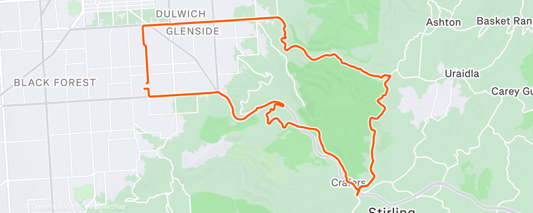 Map of the activity, Cycling