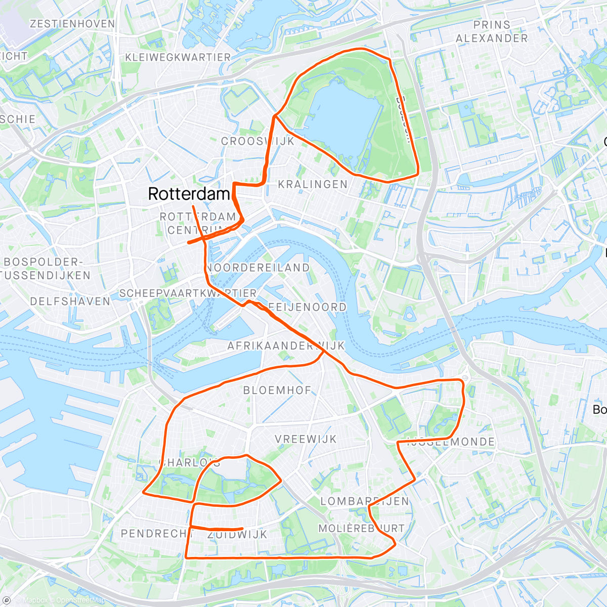 Map of the activity, Rotterdam marathon