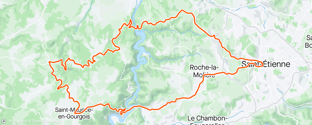 Map of the activity, Sortie vélo autour de Grangent