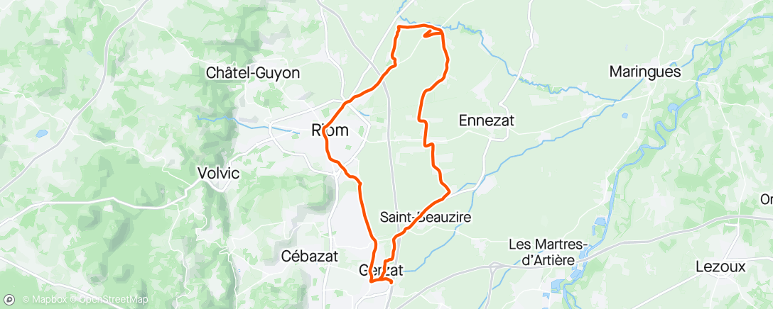 Mapa da atividade, Vélo dans l'après-midi