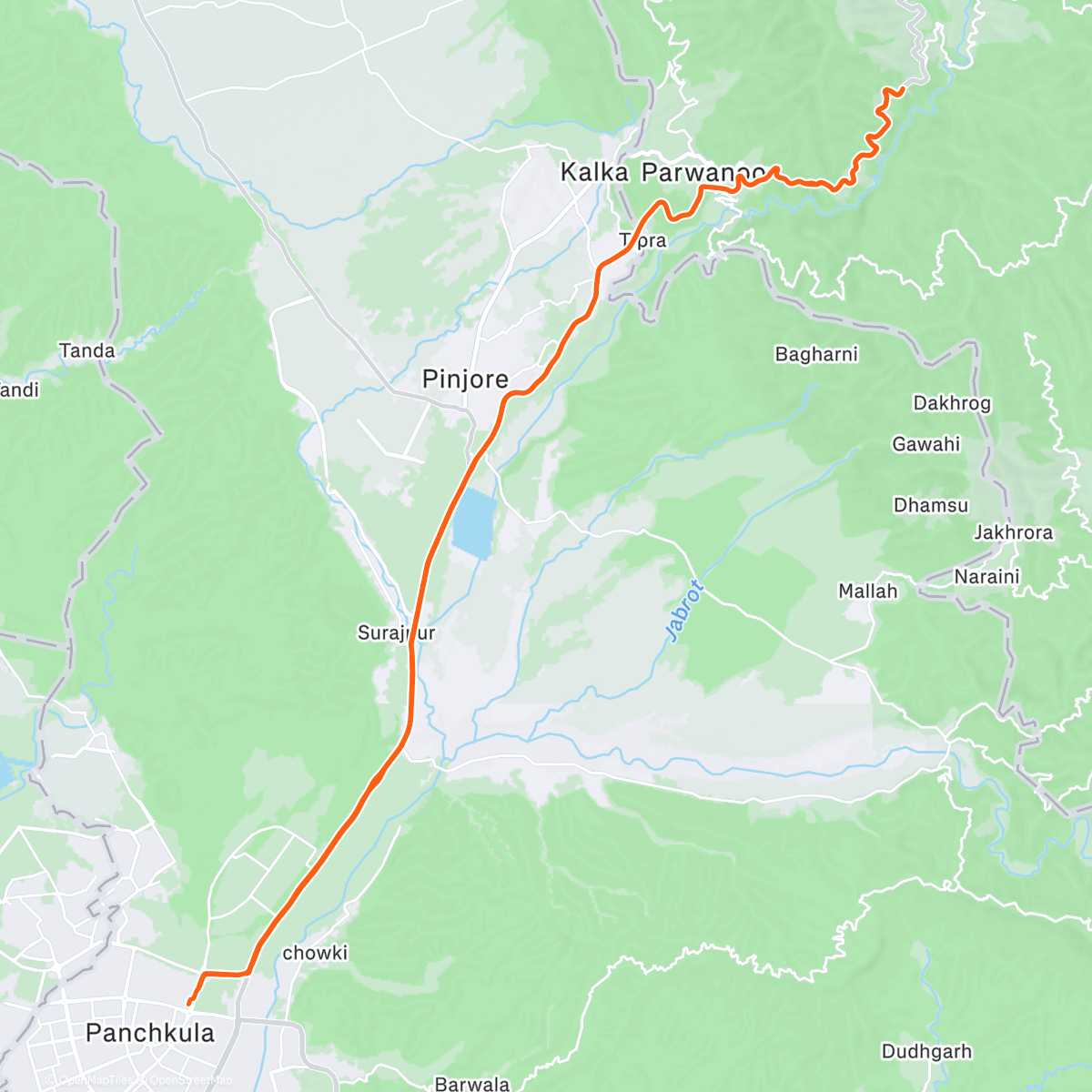Map of the activity, TTR coffee ride